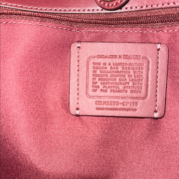 Coach X Peanuts City ToteBrown and Redwood Signature Tote CF166 - Picture 5 of 6